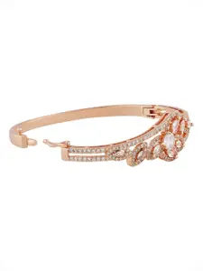 TEEJH Women Rose Gold-Plated Wraparound Bracelet