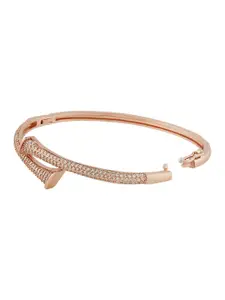 TEEJH Women Rose Gold-Plated Wraparound Bracelet