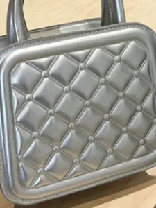 HAUTE SAUCE by  Campus Sutra HAUTE SAUCE by Campus Sutra Women's Silver Vegan Leather Hand Bag