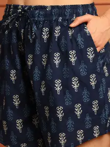 TAG 7 Women Printed Mid-Rise Lounge Shorts