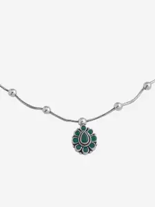 Kushal's Fashion Jewellery 92.5 Pure Silver-Plated Artificial Stones Necklace