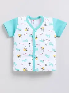 Annie Infant Boys Set Of 2 Cartoon Printed Pure Cotton T-shirt With Shorts