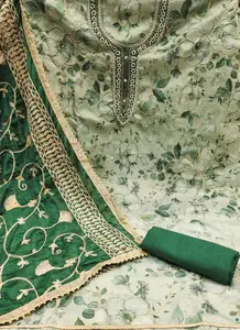 ASISA Floral Printed Beads And Stones Unstitched Dress Material