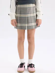 DeFacto Girls Checked Pleated A-Line Mini Skirt