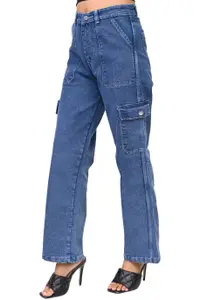 kitty-fashion Women Jean Wide Leg High-Rise Jeans