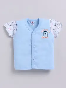 Annie Infants Selection Of 2 Printed V-Neck Pure Cotton T-shirt With Shorts