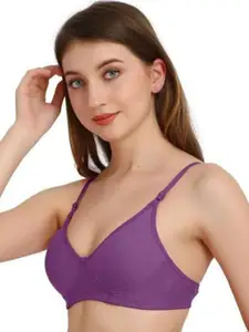 Exotica Lingerie Purple Double Layered Non Wired Full Coverage Bralette Bra