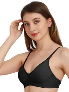 Exotica Lingerie Black Double Layered Non Wired Full Coverage Bralette Bra