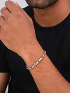 GIVA Men 925 Sterling Silver Rhodium-Plated Wraparound Bracelet