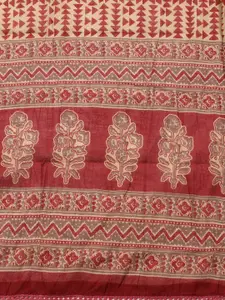 Meena Bazaar Floral Printed Sequinned Cotton Unstitched Dress Material