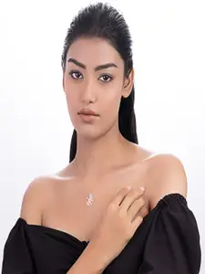 LIORA 925 Silver Jewellery Sterling Silver Rose Gold Plated Palette Pendant With Chain