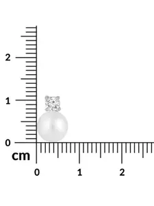 Peora Silver-Plated CZ Studded & Beaded Contemporary Drop Earrings With Red Rose