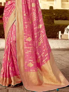DEVATITHI Pink Banarasi Silk Saree