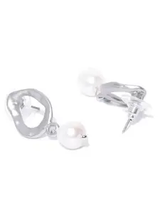 Priyaasi Silver-Plated Brass Pearls Contemporary Studs