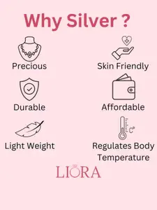 LIORA 925 Silver Jewellery Sterling Silver Rhodium-Plated CZ Studded Moon Pendant & Chain