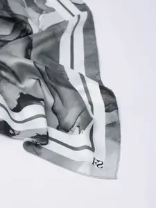 FableStreet Women Marble Print Scarf - Grey