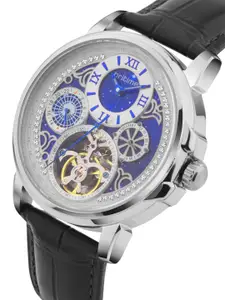 Britime Aquatica Men Embellished Dial Leather Straps Analogue Watch 274-L10506