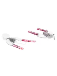 Priyaasi Silver-Plated Contemporary Drop Earrings