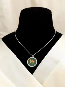 Exotic India Hand-Painted Camel Pendant in Sterling Silver
