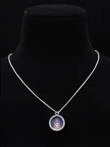 Exotic India Round Shape Hand-Painted Bodhisattva Chenrezig Pendant