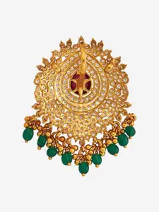 Kushal's Fashion Jewellery Embellished Bridal 92.5 Silver Zircon Contemporary Pendant