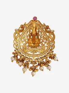 Kushal's Fashion Jewellery Embellished Bridal 92.5 Silver CZ- Lakshmi Goddess Pendant