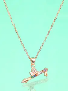 Exotic India Sterling Silver Murli Pendant with Round Shape Multi Gemstone