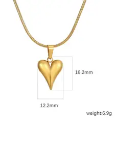 DressBerry Gold-Plated Heart Shaped Pendants With Chains