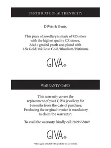 GIVA 925 Silver Rhodium-Plated Stone Studded Contemporary Moon Pendant with Chain