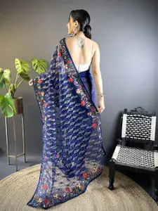 Mitera Embellished Embroidered Net Saree