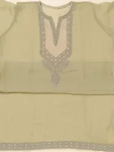 Koskii Floral Embroidered Beads and Stones Unstitched Dress Material