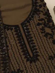 Koskii Ethnic Motifs Embroidered Sequinned Unstitched Dress Material