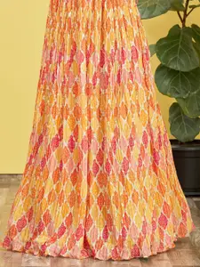 DIVASTRI Embroidered Sequinned Semi-Stitched Lehenga & Unstitched Blouse With Dupatta