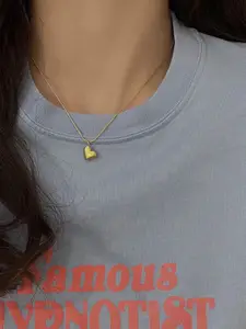 MEENAZ Gold-Plated Heart Shaped Pendants With Chains