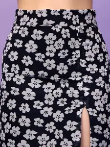 Moda Rapido Printed Side Slit Midi Skirt