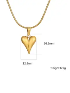 MEENAZ Gold-Plated Heart Shaped Pendants With Chains