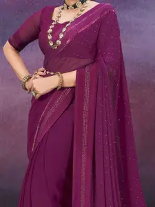 Sangria Embellished Saree With Blouse Piece