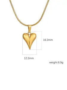 DIVASTRI Gold-Plated Heart Shaped Pendants With Chains