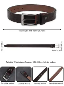 Metronaut Men Textured Leather Formal Belt