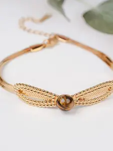 Zeraki Jewels Stainless Steel Gold-Plated Wraparound Bracelet