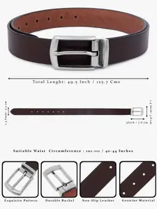 Metronaut Men Textured Leather Formal Belt