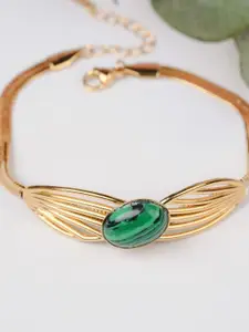 Zeraki Jewels Gold-Plated Stainless Steel Stones Studded Wraparound Bracelet