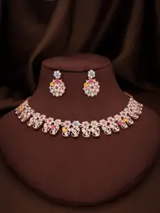 Anouk Gold-Plated American Diamond Studded Necklace And Earrings