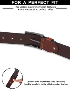 Metronaut Men Textured Leather Formal Belt