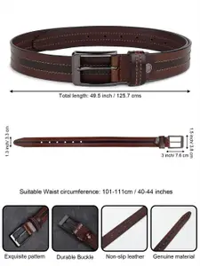 Metronaut Men Textured Leather Formal Belt