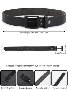 Metronaut Men Textured Leather Formal Belt