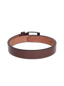 Metronaut Men Slider Buckle Textured Leather Formal Belt