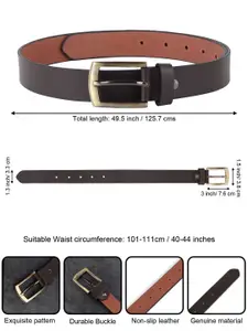 Metronaut Men Textured Leather Formal Belt