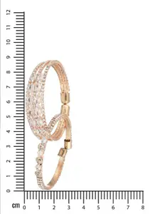 Anouk Set Of 2 Rose Gold-Plated Crystal Studded Cuff Bracelet