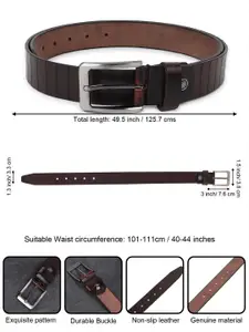 Metronaut Men Textured Leather Formal Belt
